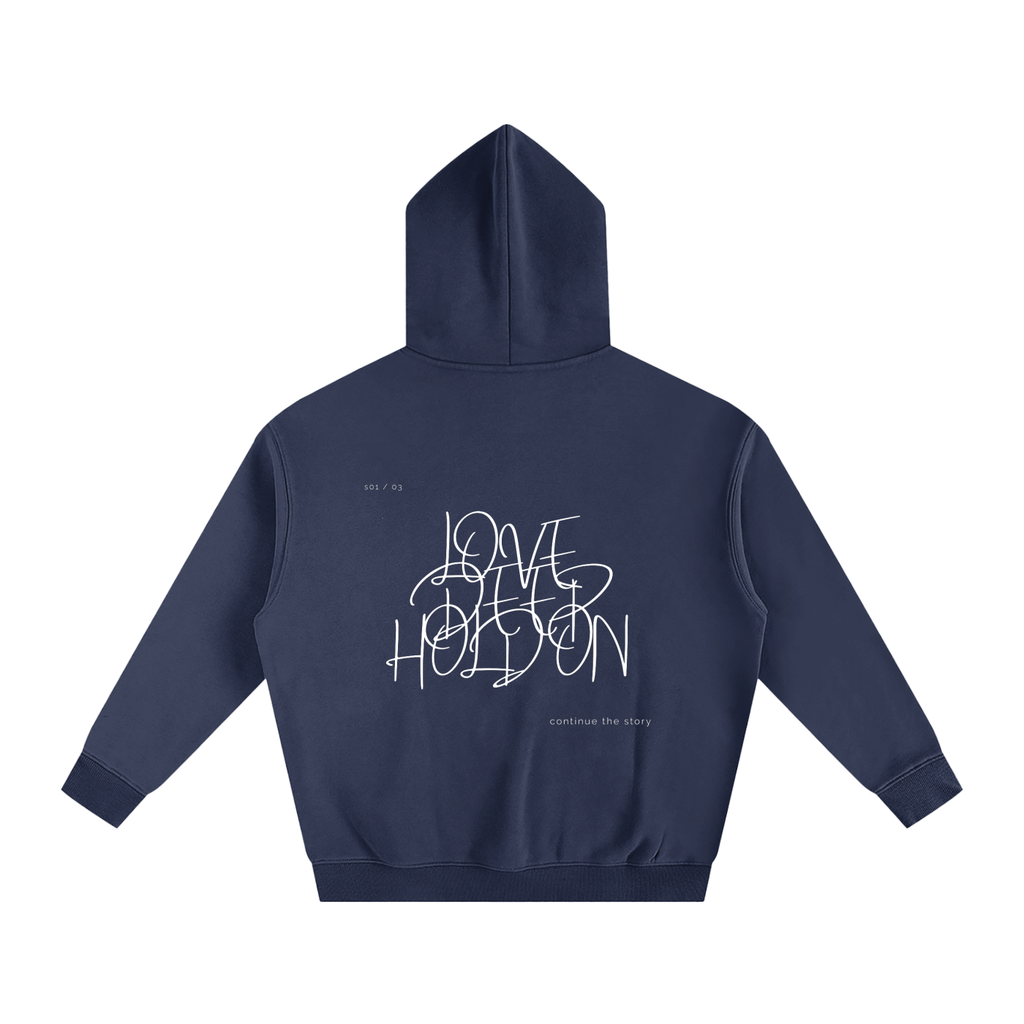 S01 / 03 Oversize Fleeced Hoodie - Navy Blue
