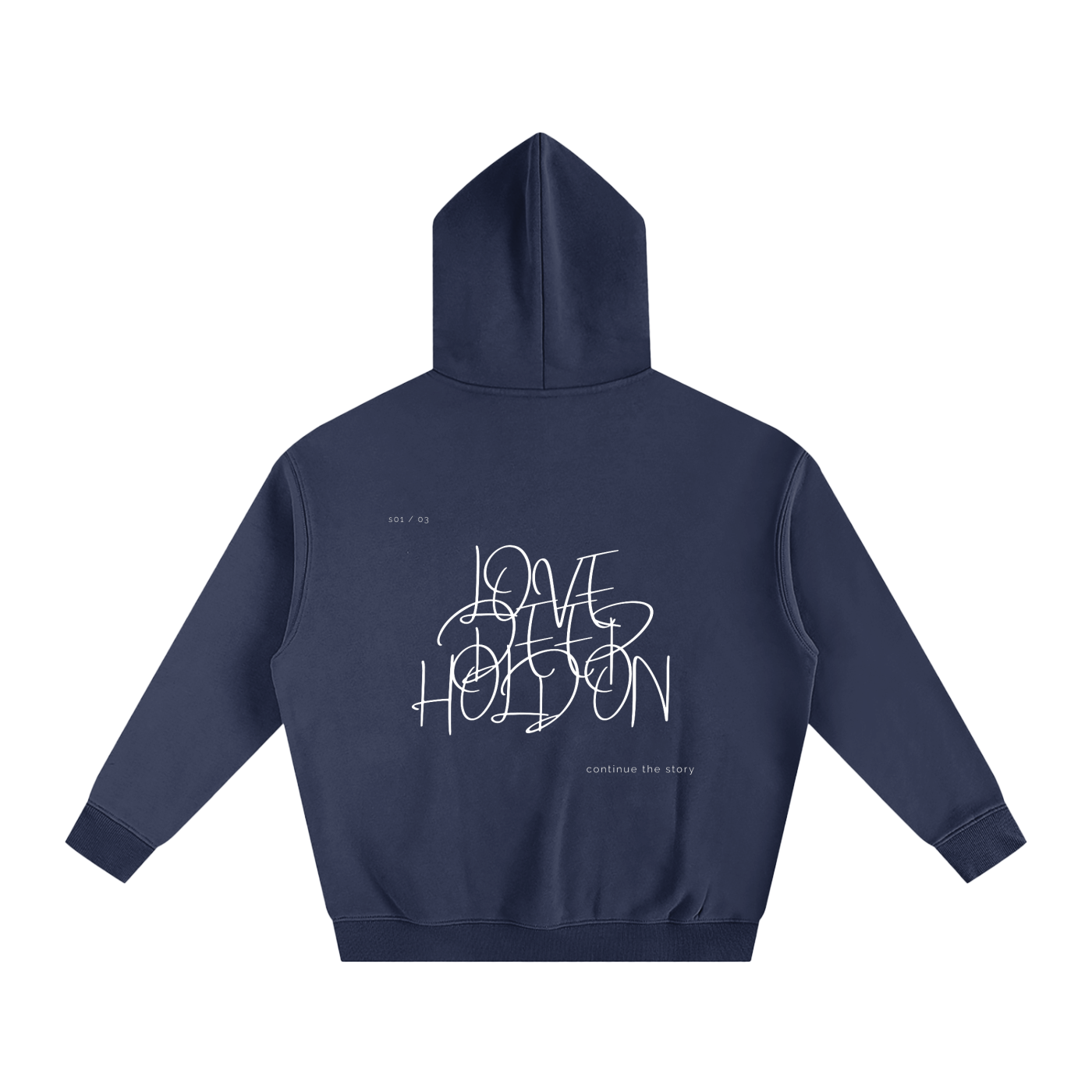 S01 / 03 Oversize Fleeced Hoodie - Navy Blue