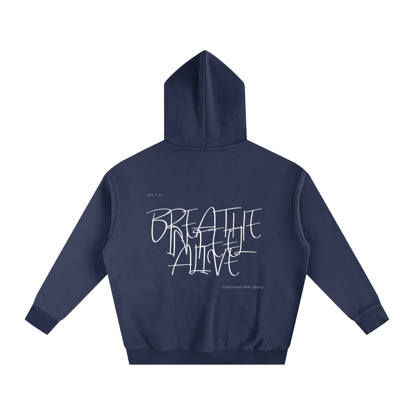 S01 / 07 Oversize Fleeced Hoodie - Navy Blue