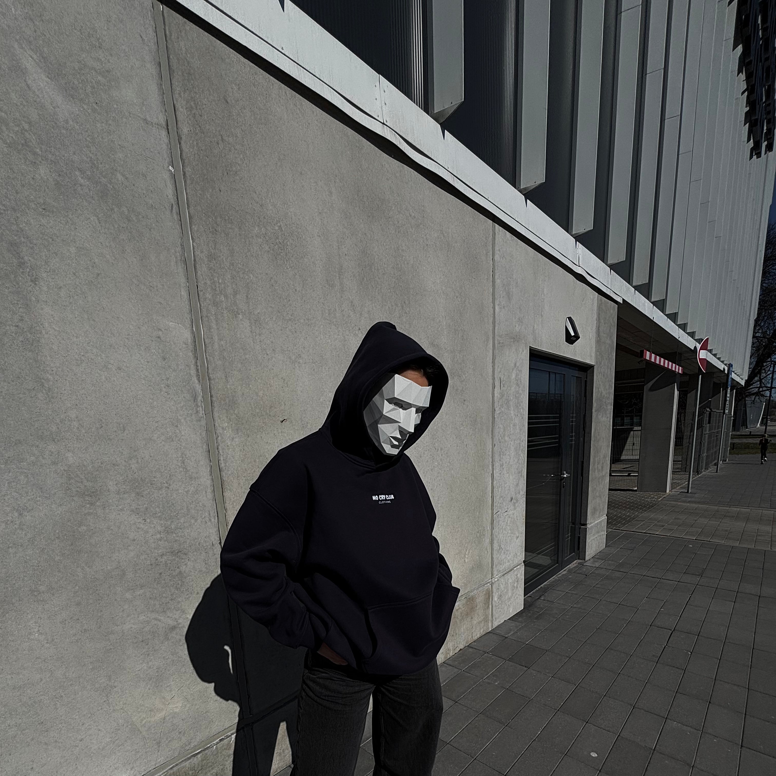 Offseason Oversize Fleeced Hoodie - Navy Blue