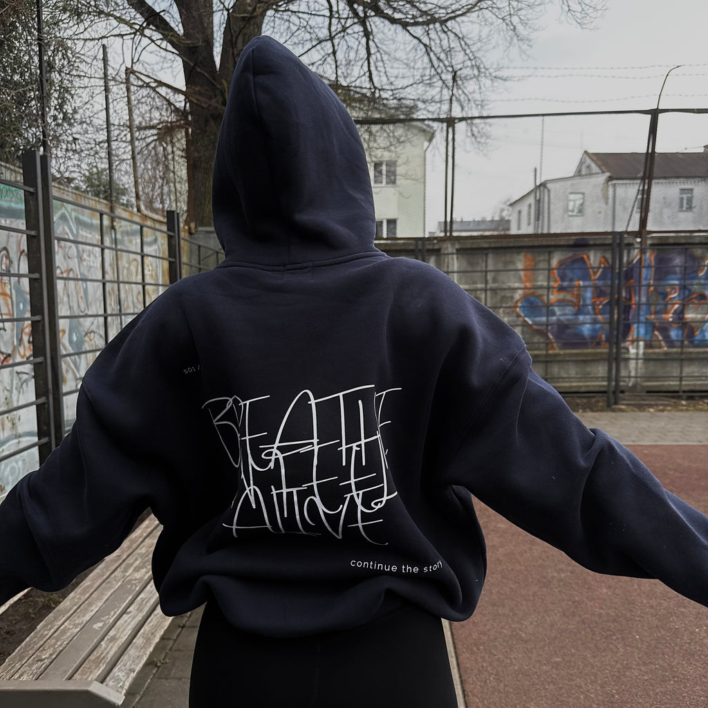 S01 / 07 Oversize Fleeced Hoodie - Navy Blue