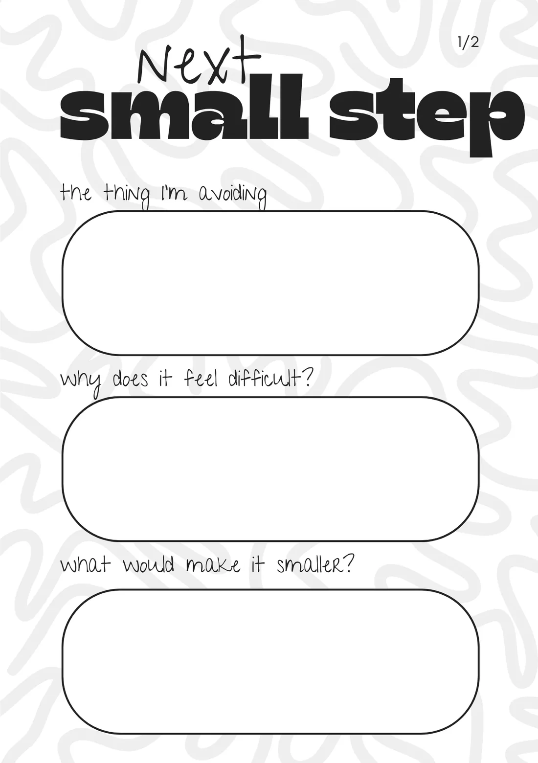 Next Small Step journal page